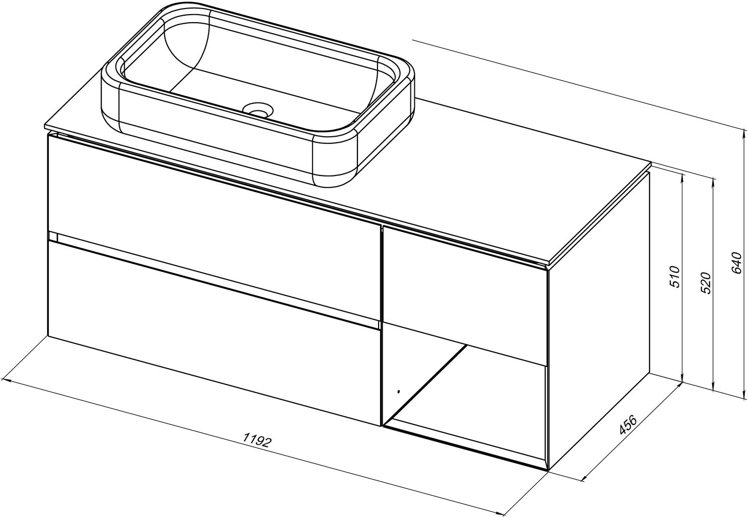 Тумба под раковину Allen Brau Infinity 119.2x45.6x51 см антрацит 1.21005.AM