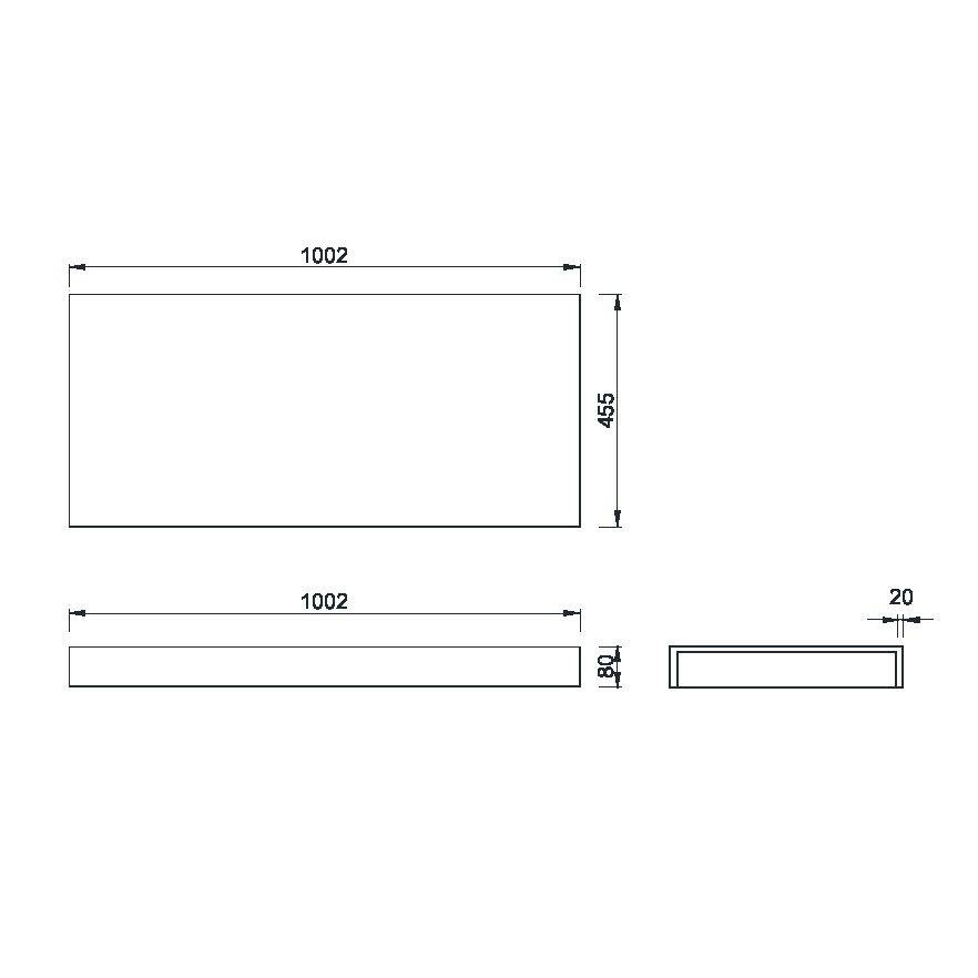 Столешница Armadi Art Flat 100,2х45,5х8 см белая 869-100