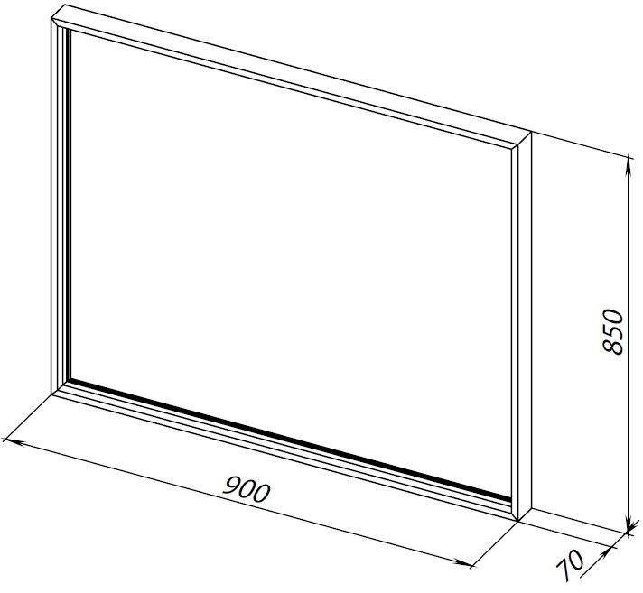 Зеркало подвесное Allen Brau Liberty 90x85 см с подсветкой черный 1.330015.BB