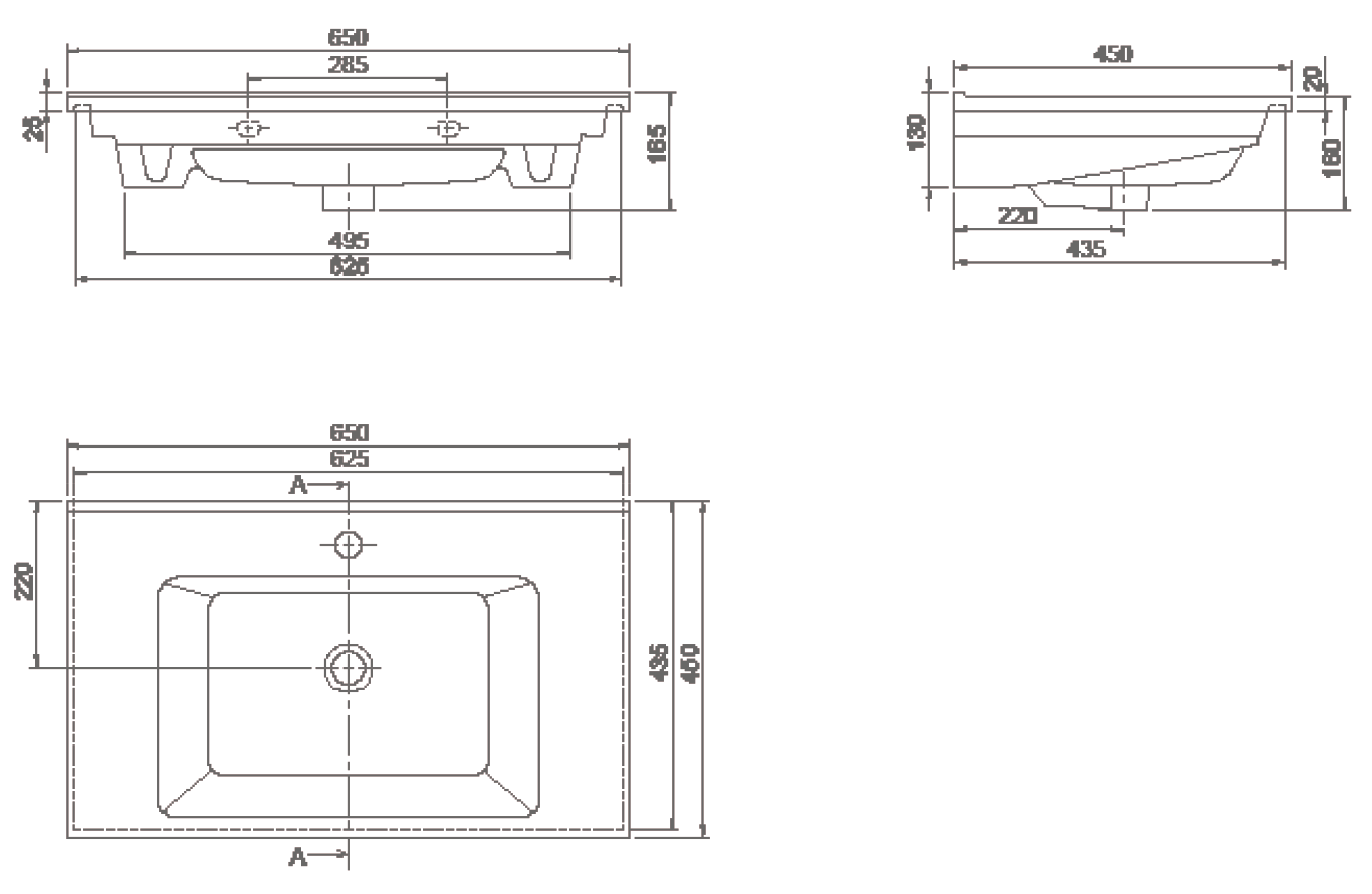 Раковина мебельная Armadi Art Capolda 65х46х16.5 см прямоугольная белая 876-065