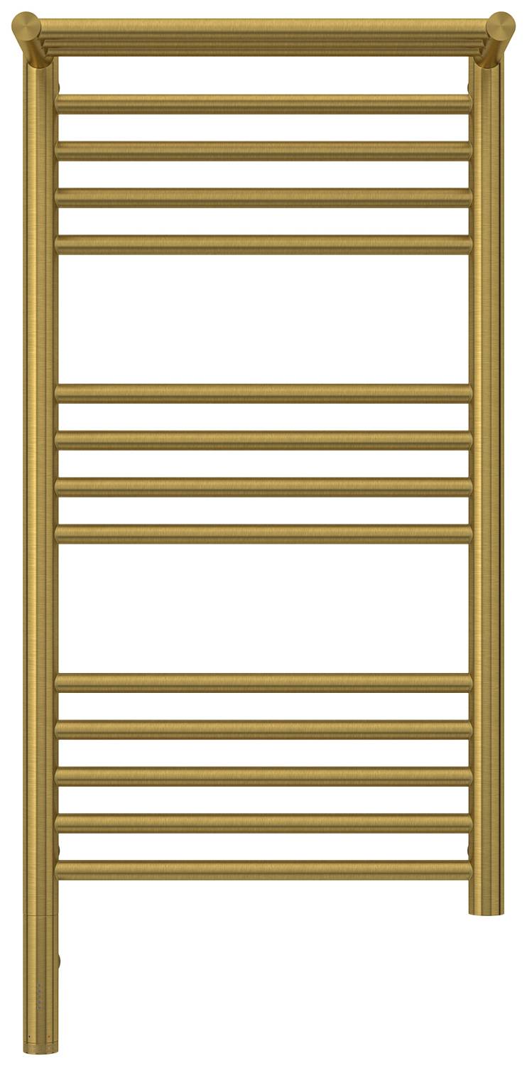 Полотенцесушитель электрический Сунержа Богема 3.0 с 1 полкой 432x924 мм левый состаренная латунь 051-5806-8040