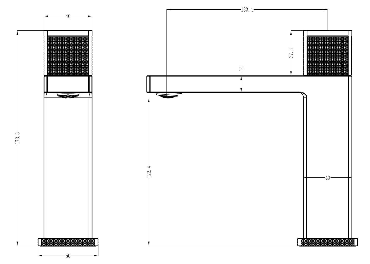 Смеситель для раковины автоматический Boheme Quad матовое золото 159-MG