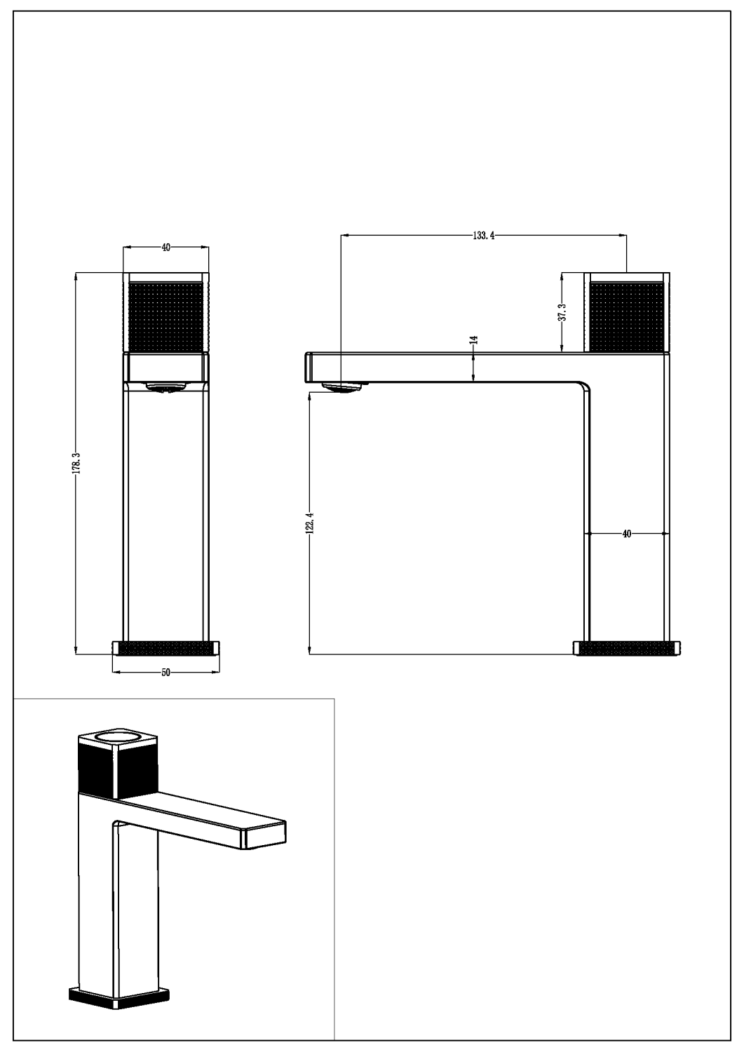Смеситель для раковины автоматический Boheme Quad черный 159-B