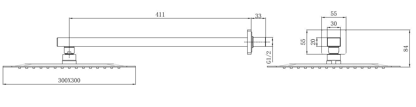Верхний душ Allen Brau Infinity 30x30 см хром 5.21A19-00
