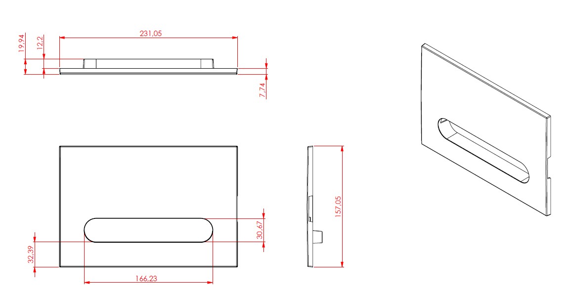 Клавиша смыва Allen Brau Project Color 23.1x15.7 см антрацит 9.2PR01.AN