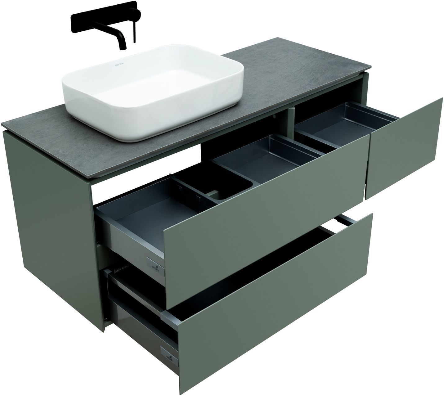 Тумба под раковину Allen Brau Infinity 119.2x45.6x51 см олива 1.21005.CGM