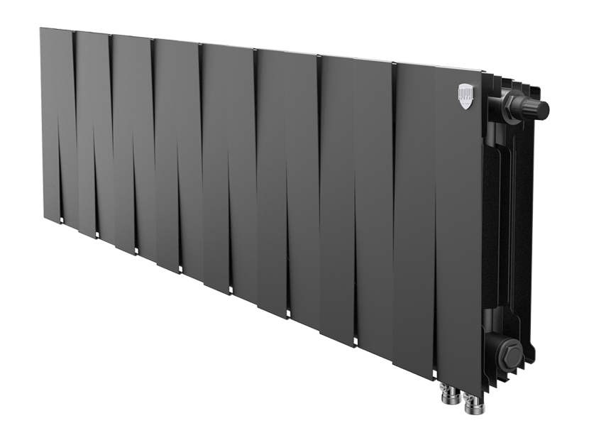 Биметаллический радиатор Royal Thermo PianoForte 300 Noir Sable 16 секций нижнее подключение 1346062