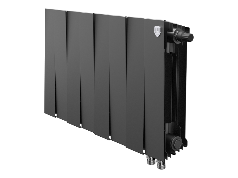 Биметаллический радиатор Royal Thermo PianoForte 300 Noir Sable 8 секций нижнее подключение 1346072