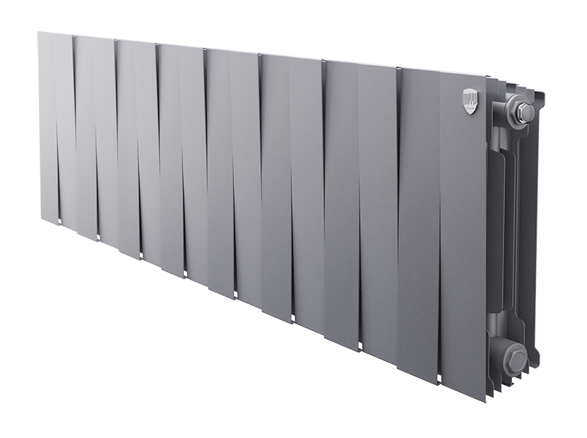 Биметаллический радиатор Royal Thermo PianoForte 300 Silver Satin 16 секций боковое подключение 1346079