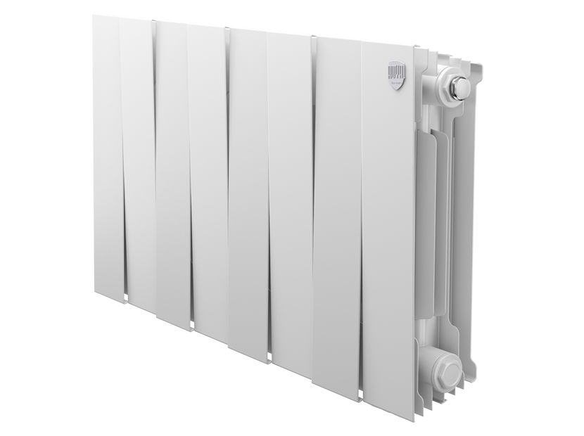 Радиатор биметаллический Royal Thermo PianoForte 300 Bianco Traffico 8 секций боковое подключение RAL 9016 НС-1346053