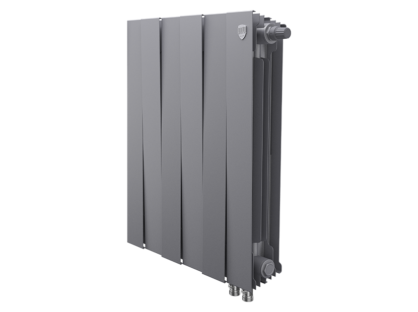Радиатор биметаллический Royal Thermo PianoForte 500 Silver Satin 6 секций нижнее правое подключение НС-1338436