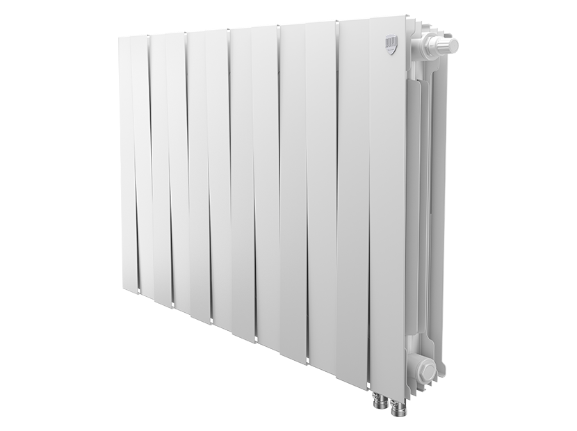 Радиатор биметаллический Royal Thermo PianoForte 500 Bianco Traffico 12 секций нижнее подключение НС-1338421 RAL 9016