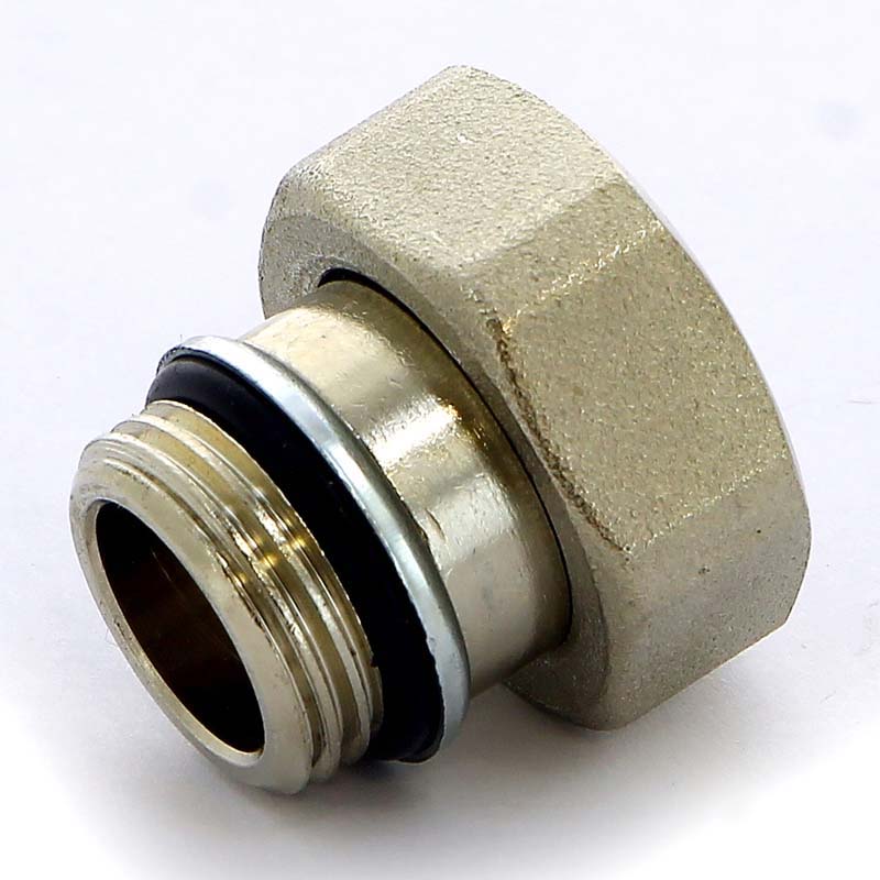 Разъемное соединение Tiemme 1/2 НВ прямое никелированное с резиновой прокладкой 3270003