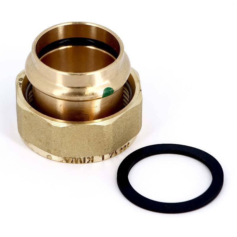 Муфта пресс с накидной гайкой Viega Sanpress 35x1 1/2 бронза 265731