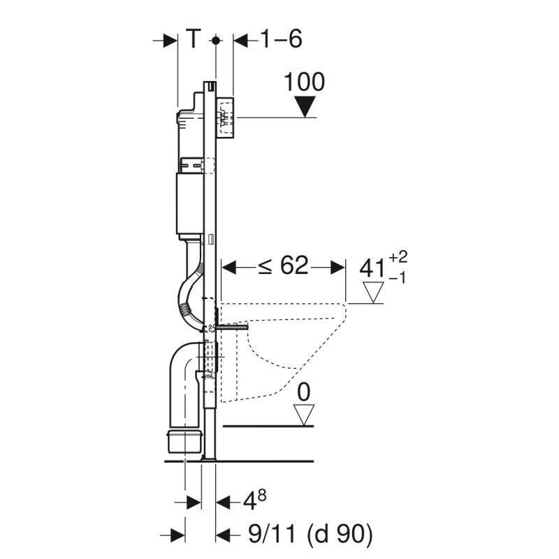 Комплект инсталляции Geberit Renova с подвесным унитазом и сиденьем 500.122.TC.R