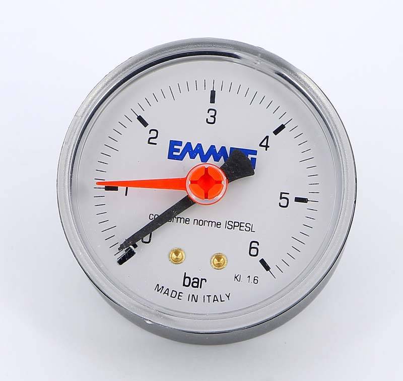 Манометр аксиальный Emmeti 63 мм 6 бар 1/4 00616006