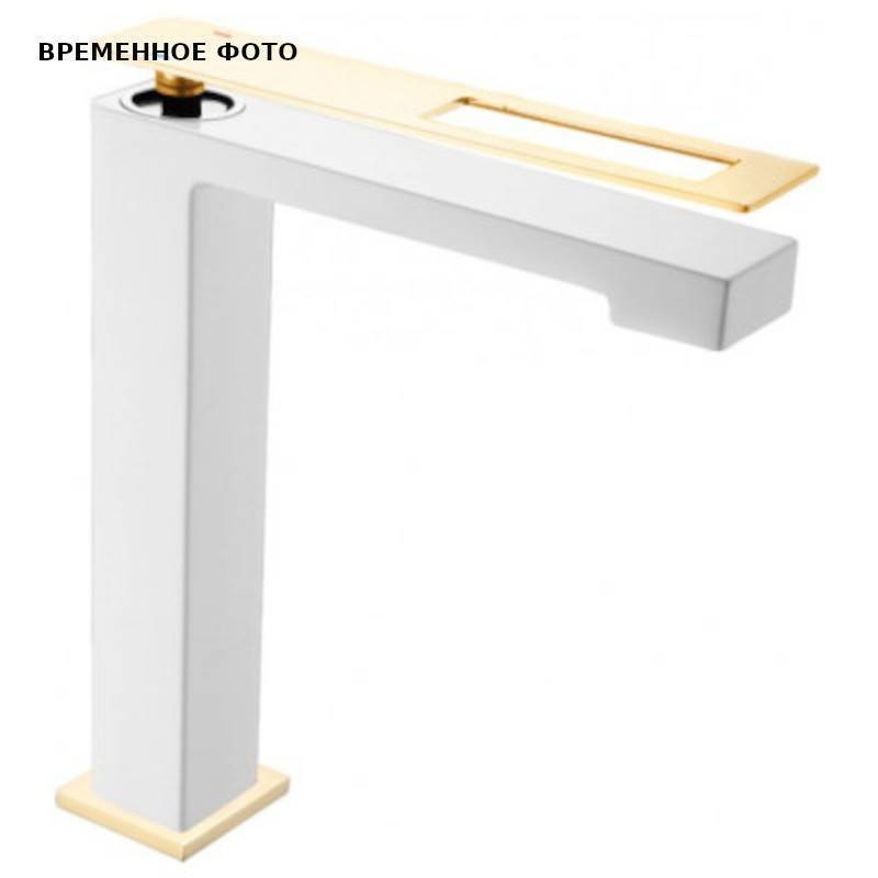 Смеситель для раковины Remer Q-Design высокий с донным клапаном матовое золото QD10LBG