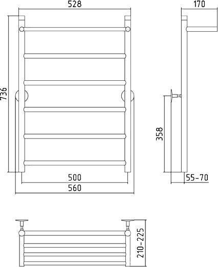 Полотенцесушитель водяной Стилье Универсал-54 56x73.6 см без покрытия 00654-8050