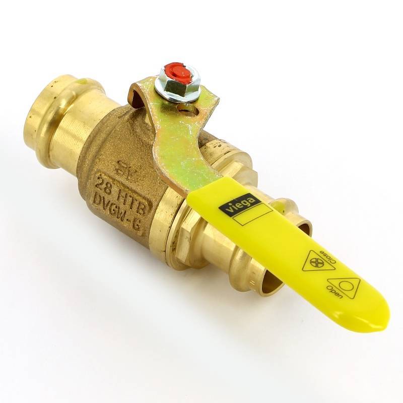 Кран шаровой пресс газовый Viega Profipress G бронза 28 мм 492885