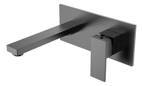 Смеситель для раковины встраиваемый Boheme Qubic излив 19.1 см графит матовый 475-GM