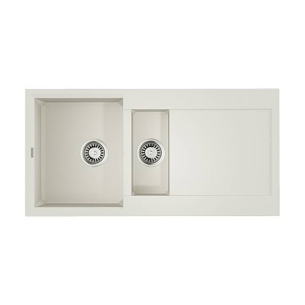Кухонная мойка OMOIKIRI Sakaime 100-2-WH Tetogranit 100x50 см белый 4993895
