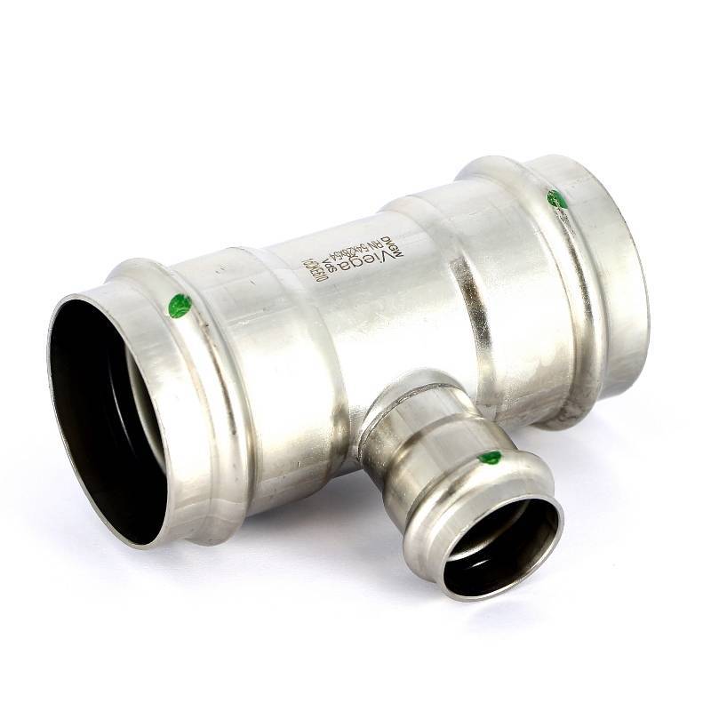 Тройник пресс нержавеющая сталь Viega Sanpress Inox 54х28х54 мм 436056