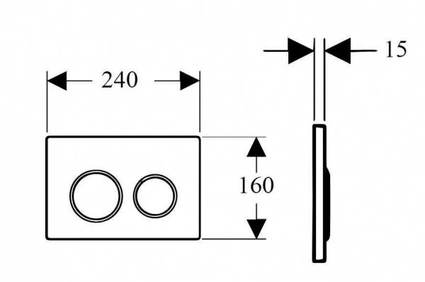 Кнопка смыва Boheme NeoArt пластик 24х1.5х16 см черный/золото 663