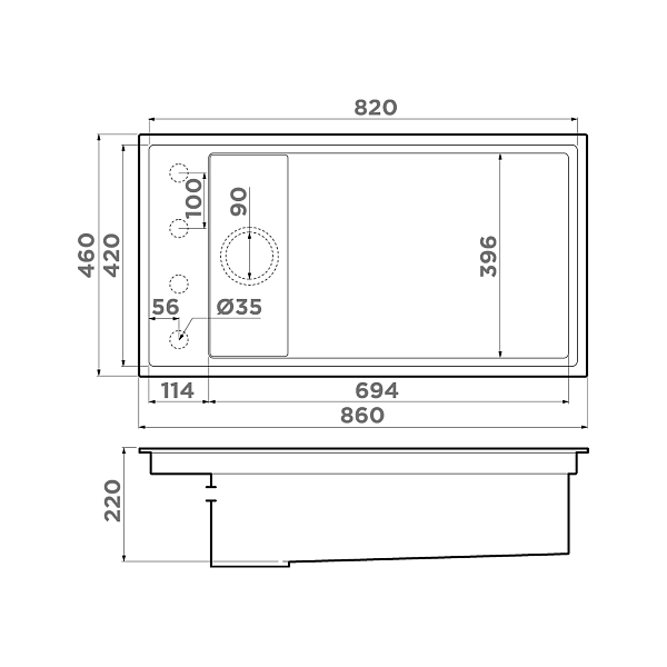 Кухонная мойка Omoikiri Kinaru Pro 86-U/I-DO Artceramic 86x46 см deep ocean 4997024