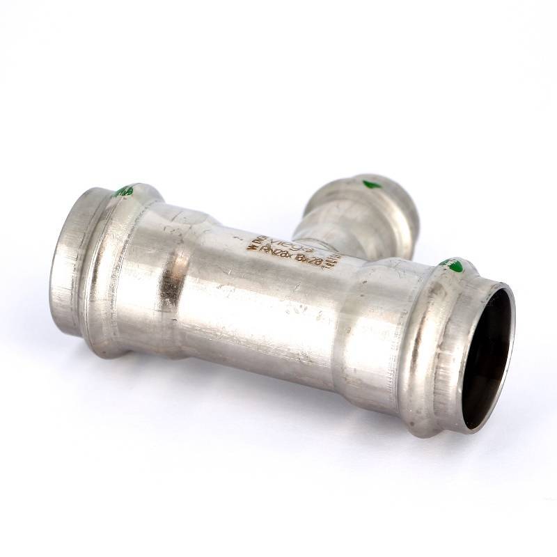 Тройник пресс Viega Sanpress Inox 28x18x28 мм нержавеющая сталь 435967