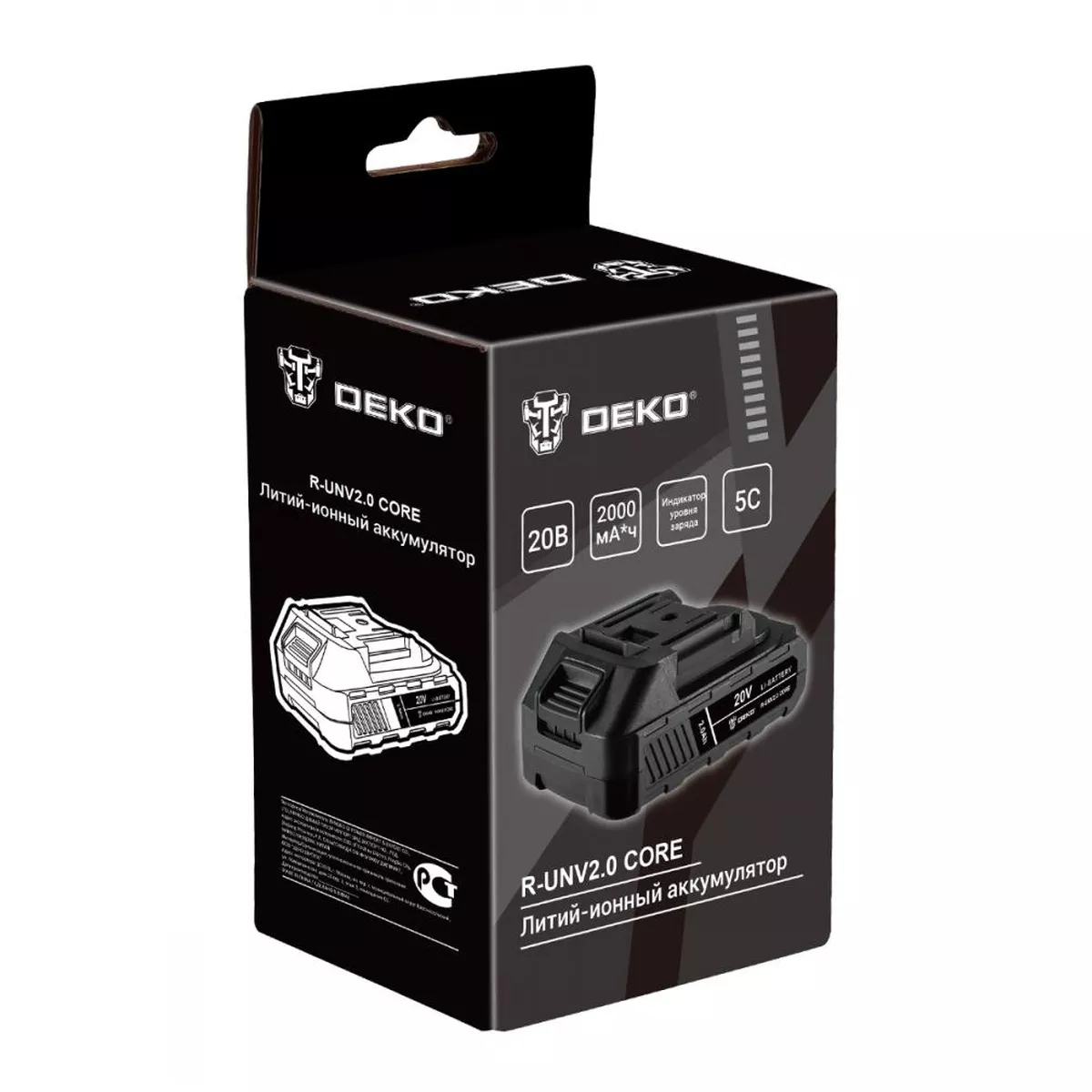 Аккумулятор Li-ion DEKO R-UNV2.0 CORE 20 В 2.0 Ач 18199