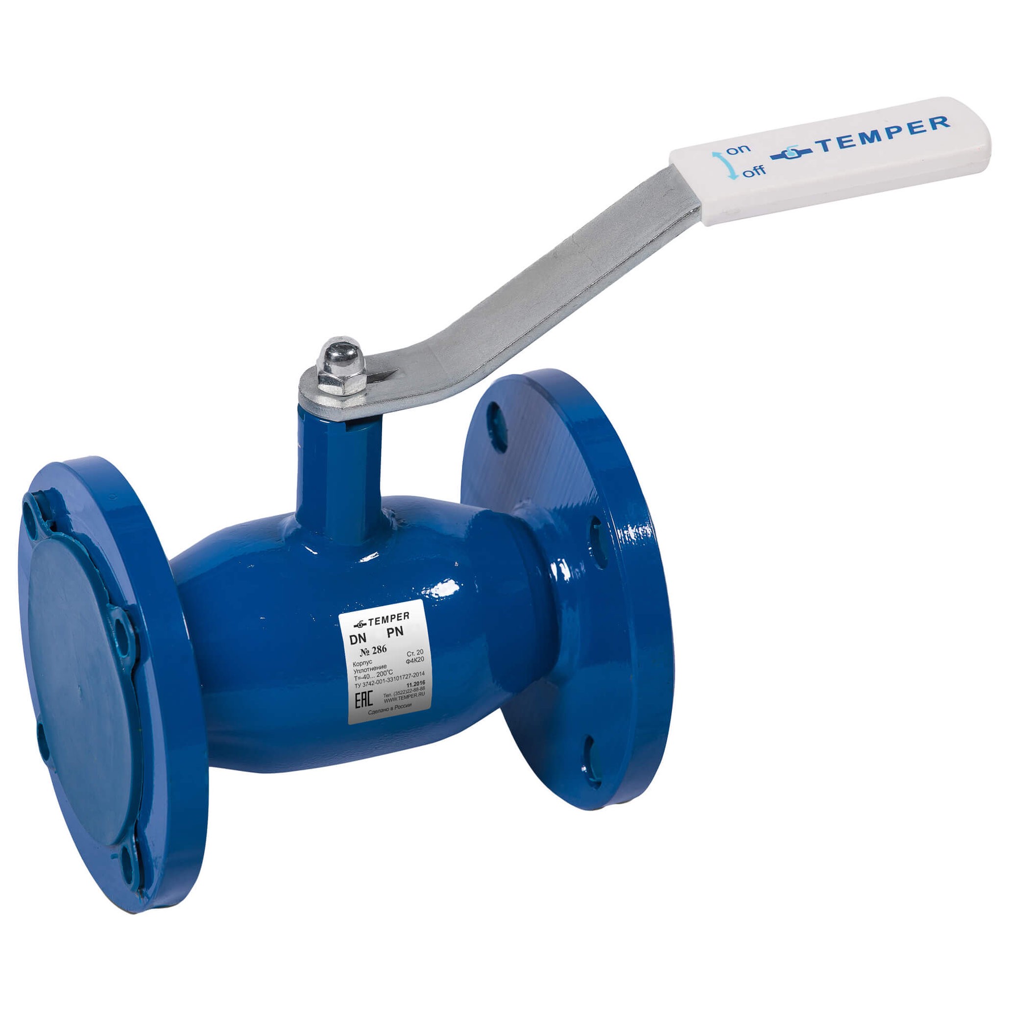 Кран шаровый TEMPER DN100 PN16 фланцевый 28620100