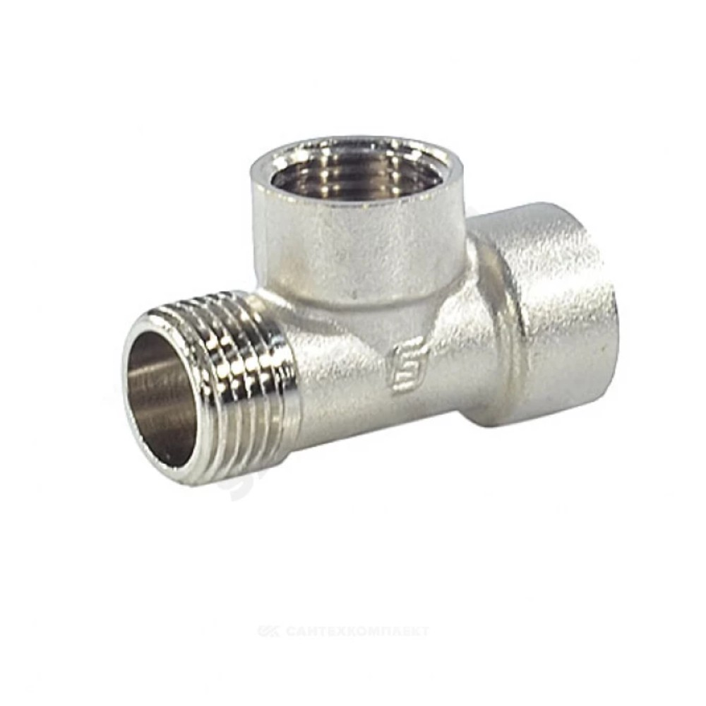 Тройник латунный SantechSystems Ду 25 1 никелированный м/м/р НС-1726153