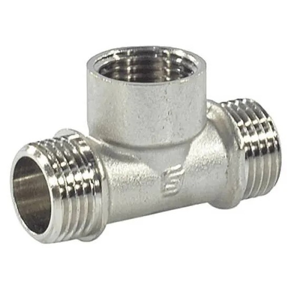 Тройник латунный SantechSystems Ду 25 1 никелированный р/м/р НС-1726154