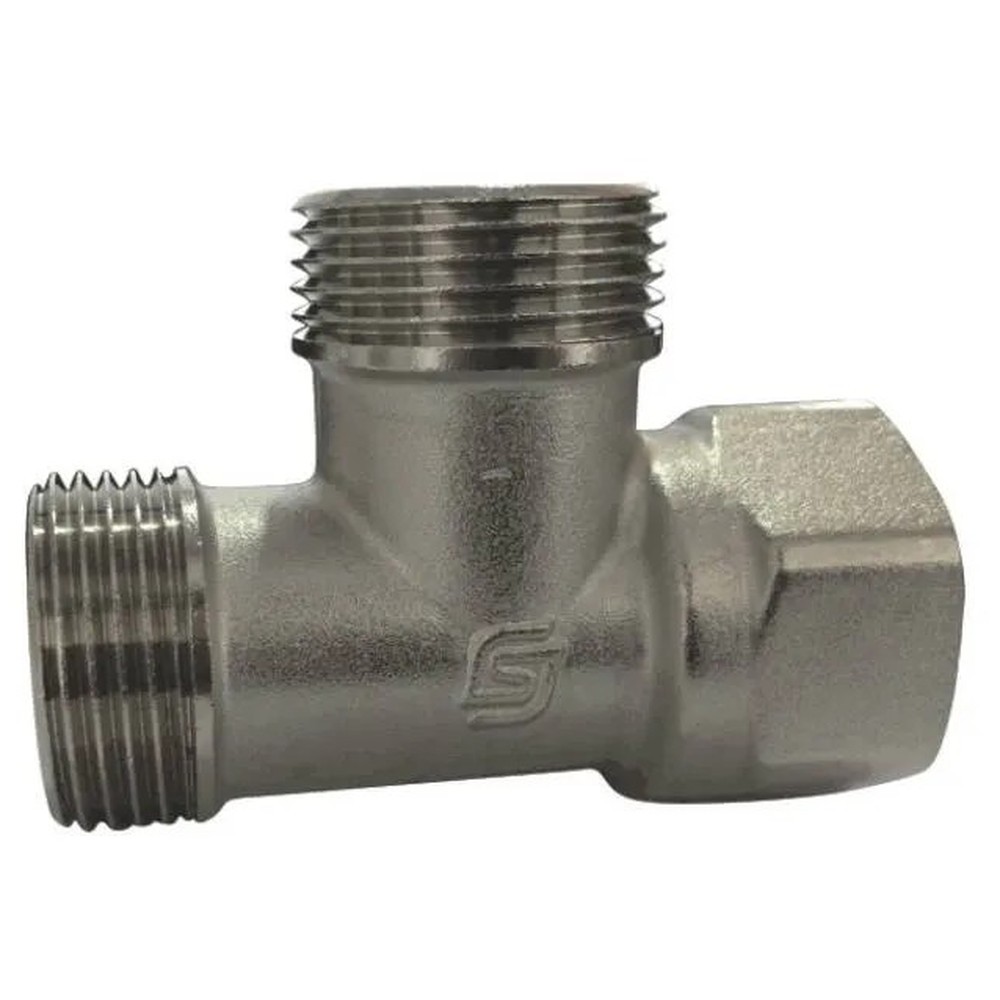 Тройник латунный SantechSystems Ду 25 1 никелированный р/р/м НС-1726155