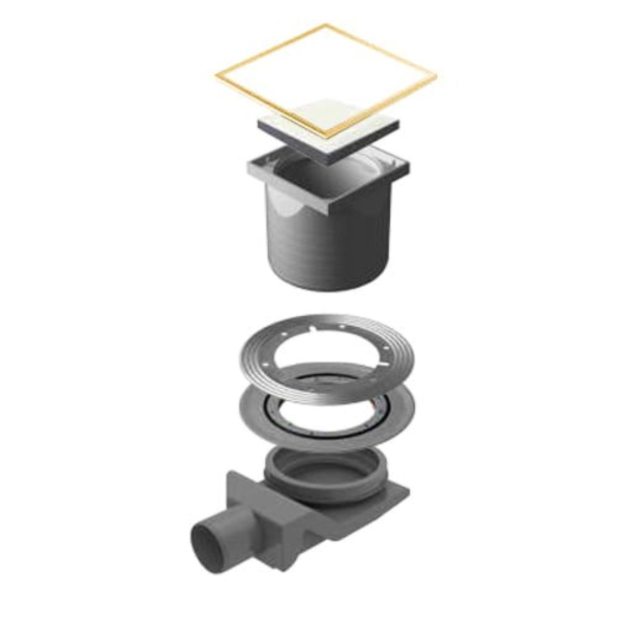 Трап для душа точечный Peštan Confluo Standard 15х15 White Glass 4 Gold 1519635