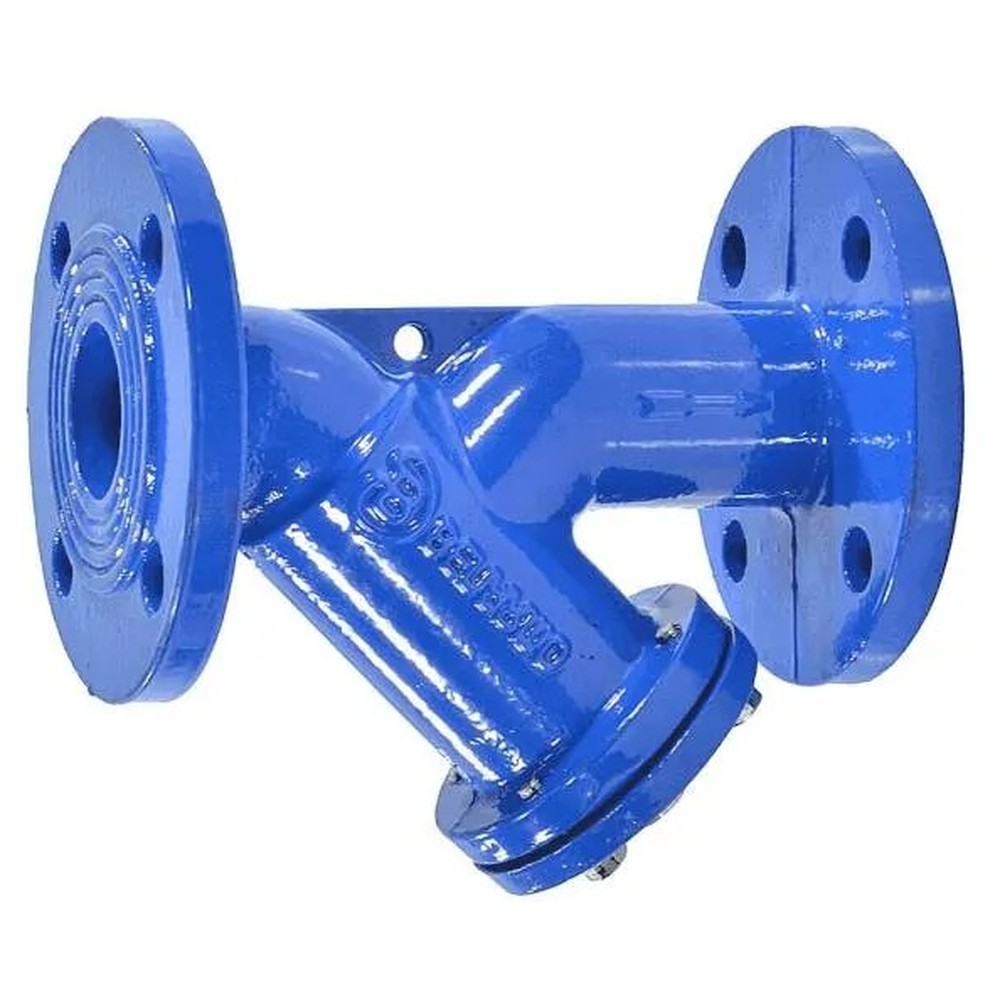 Фильтр магнитный Y-образный чугунный Benarmo ФМФ 5011 Ду125 Ру16 фланцевый со сливной пробкой 5011-125