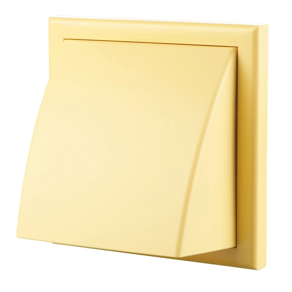 Выход стенной Дубль МВ 122 ВК с обратным клапаном 175х175 мм фланец 125 мм бежевый МВ 122 ВК