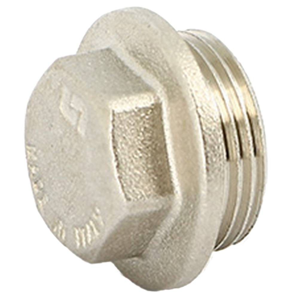 Заглушка латунная Uni-Fitt НР 1/2 дюйма никелированная 610N3000