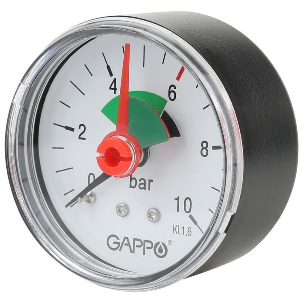 Манометр аксиальный Gappo с указателем предела 10 бар 1/4 G8010-2