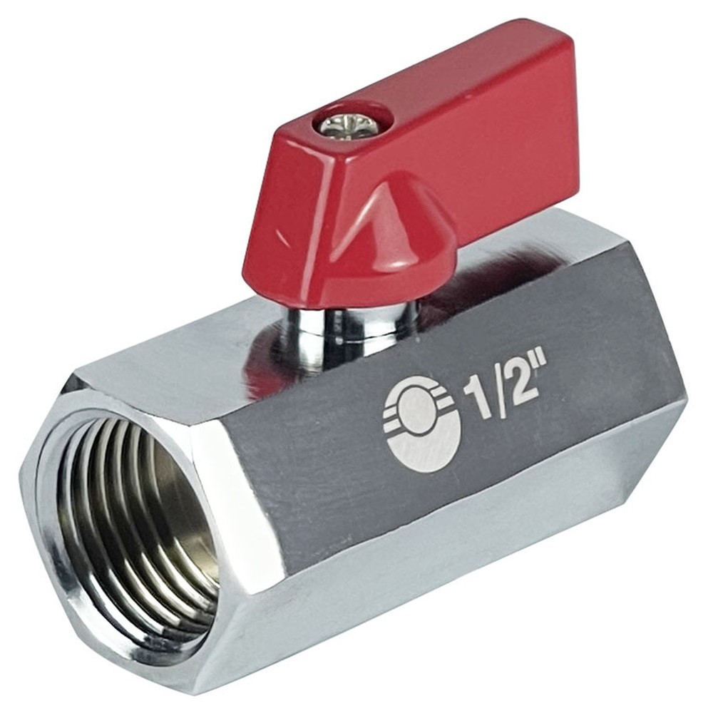 Кран шаровой VALFEX MINI 1/2 ВВ никелированный VF.330.NB.012