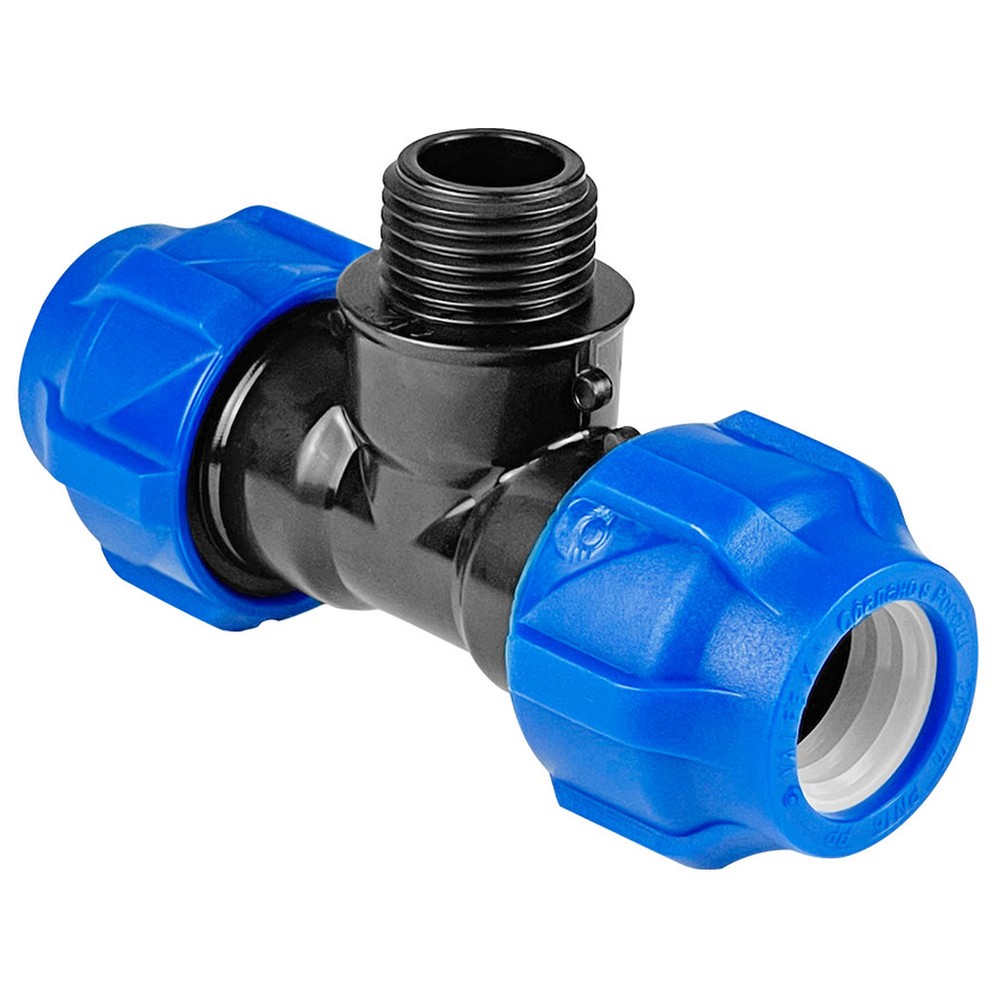 Тройник ПНД компрессионный VALFEX 32 мм x 1/2 НР 1655051