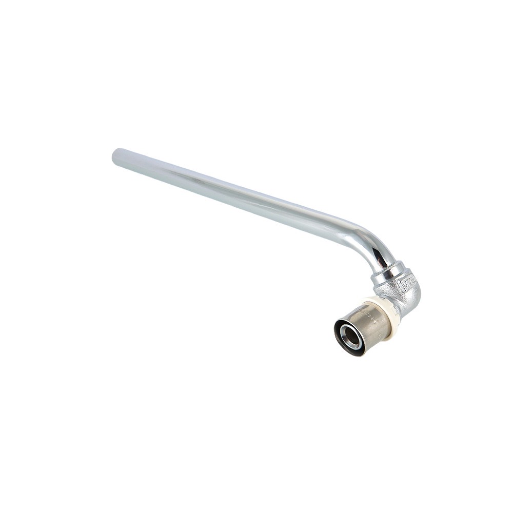 Угольник пресс Valtec левый с хромированной трубкой 16х15 мм 30 см VTm.281.LN.001615