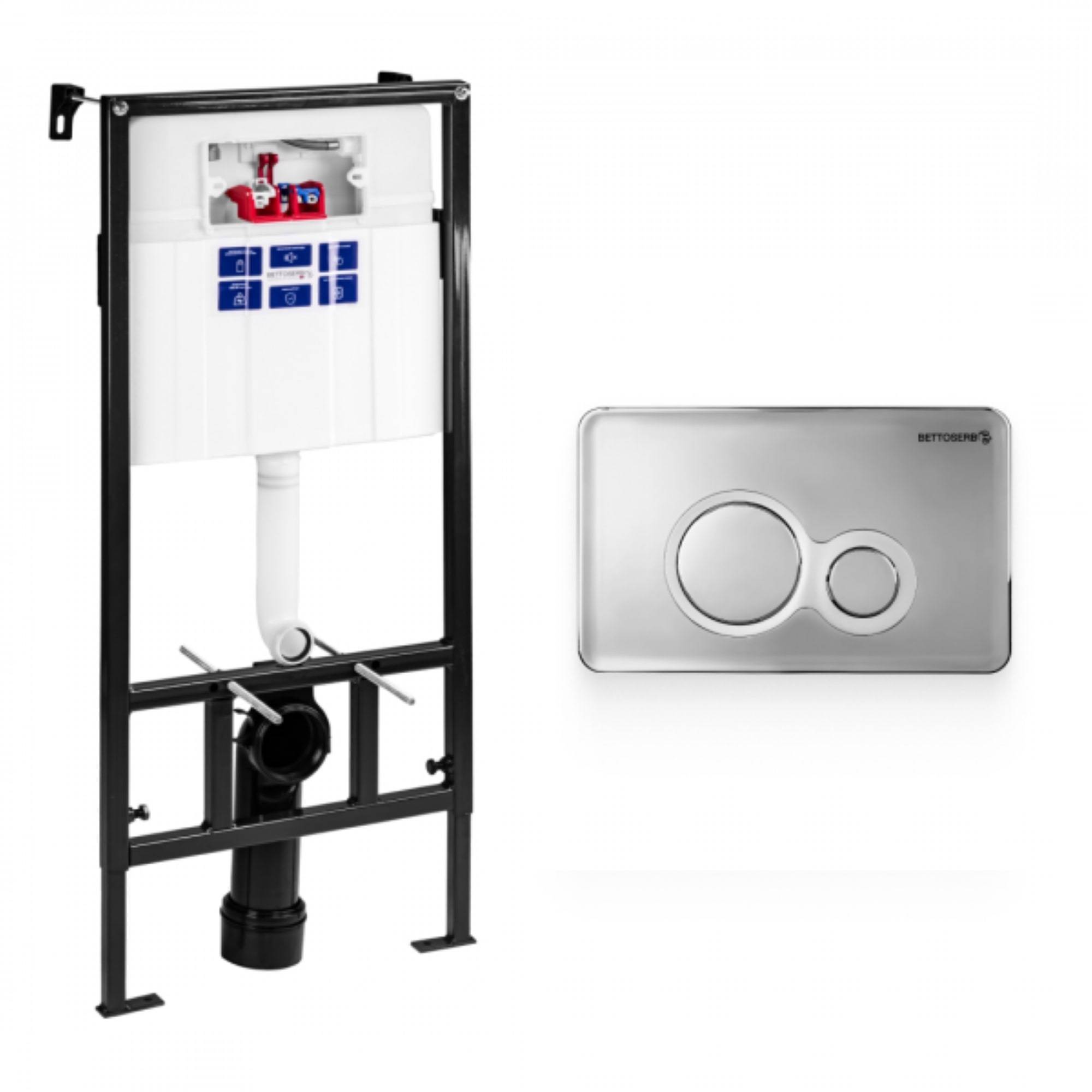 Комплект инсталляции для унитаза Bettoserb Pestan Sava Fix Slim с клавишей Jerez хром глянцевый/хром матовый НС-1519363