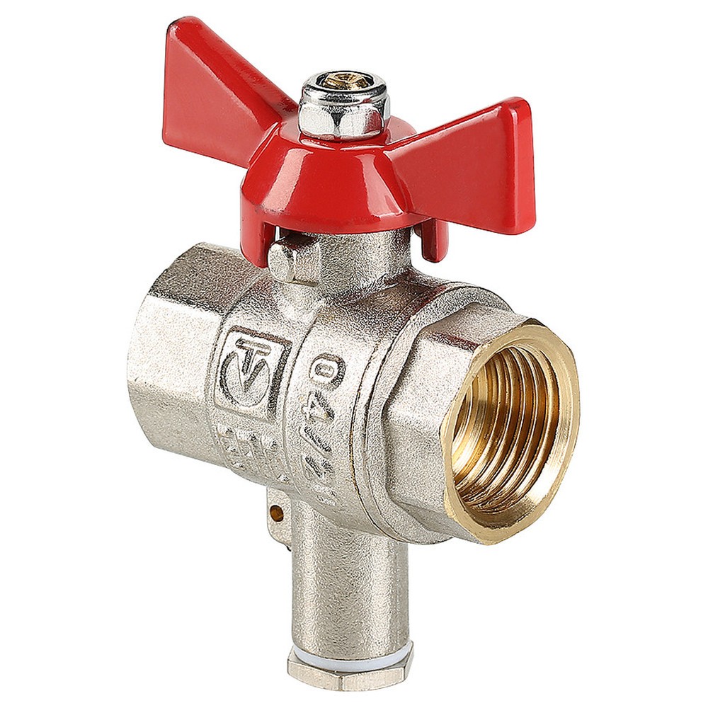 Кран шаровый для датчика температуры Valtec VT.247 1 ВВ рычаг 8 шт VT.247.N.06