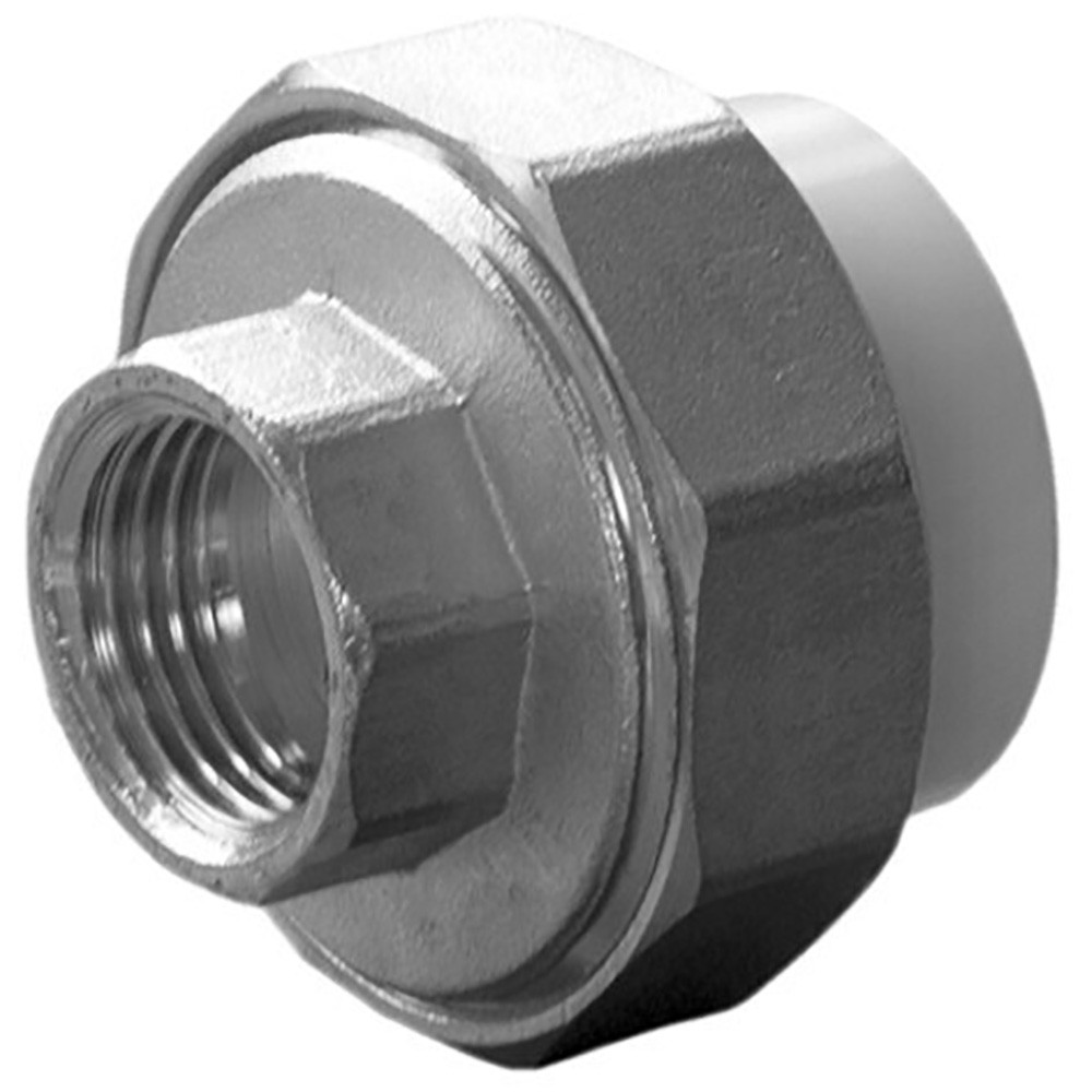 Муфта комбинированная разъемная полипропиленовая Политэк 40x1 1/4 ВР белая 1653286