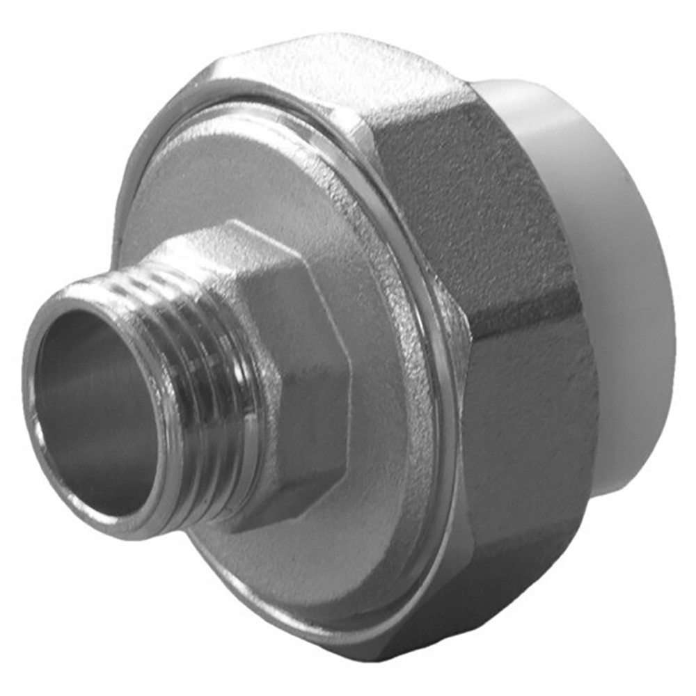 Муфта комбинированная разъемная полипропиленовая Политэк 40x1 1/4 НР белая 1653306