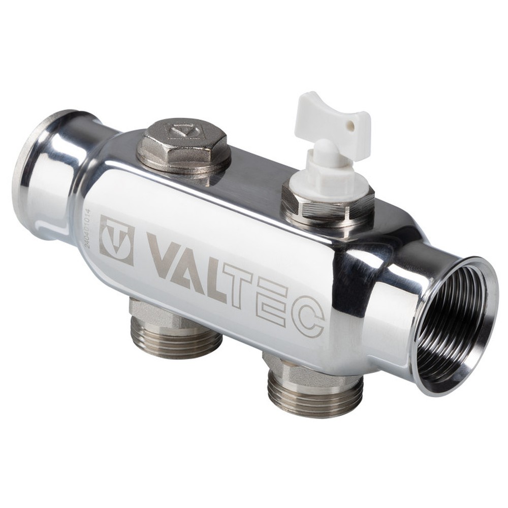 Коллектор из нержавеющей стали Valtec 1x3/4 2 выхода межосевое 50 мм VTc.505.SS.060502