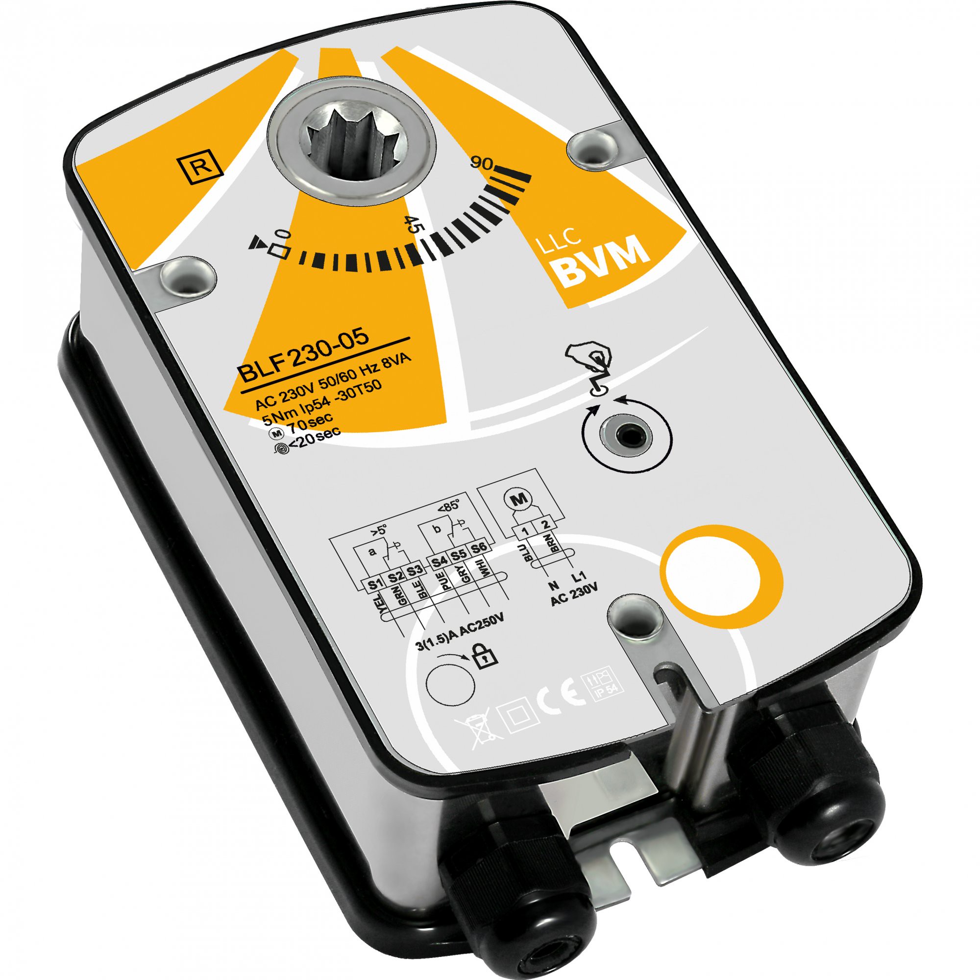 Электропривод противопожарного клапана BVM BLF230-05 5 Нм 230 В с возвратной пружиной BLF230-05