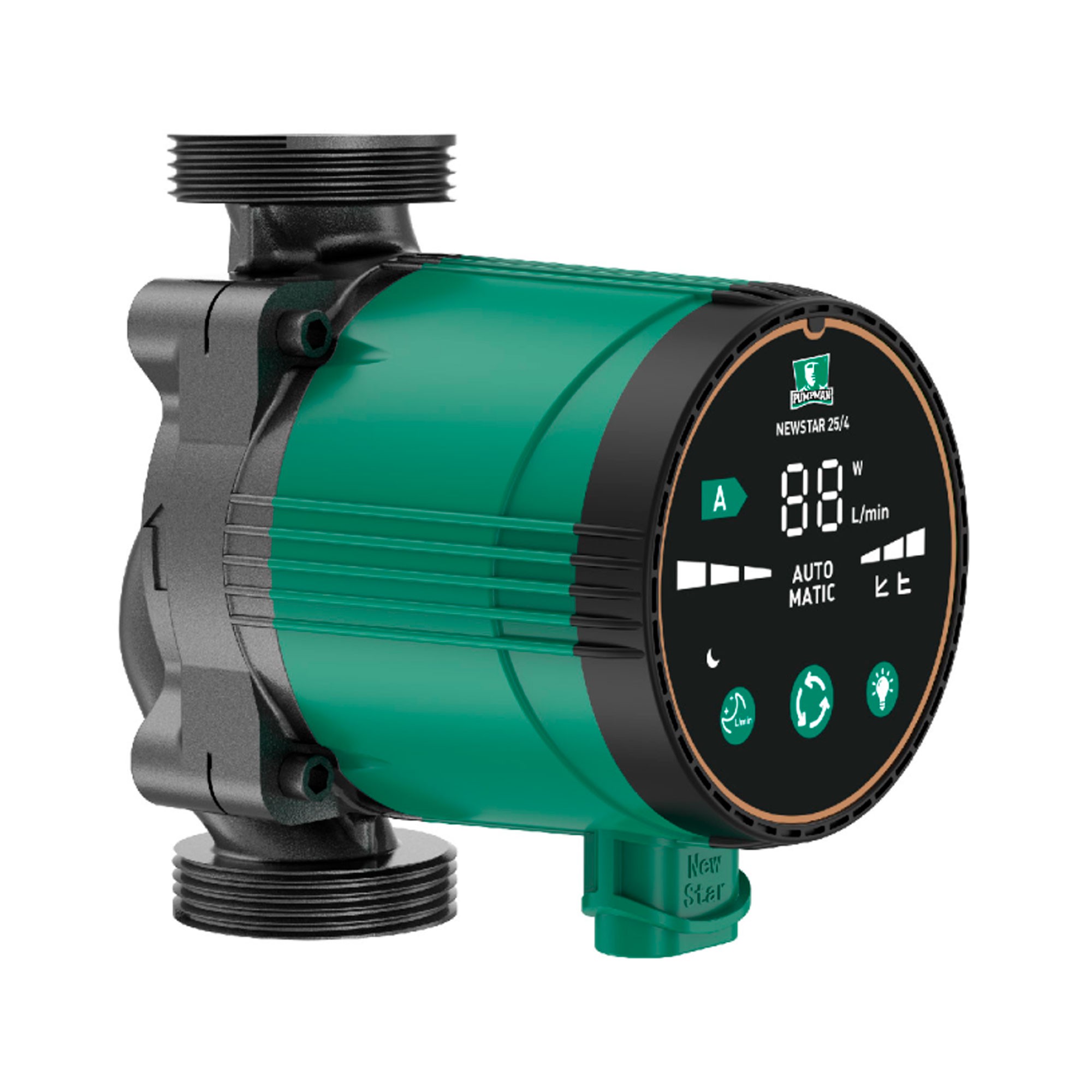 Насос циркуляционный PUMPMAN NEWSTAR25/6-130 частотный 130 мм с гайками и кабелем NEWSTAR25/6-130