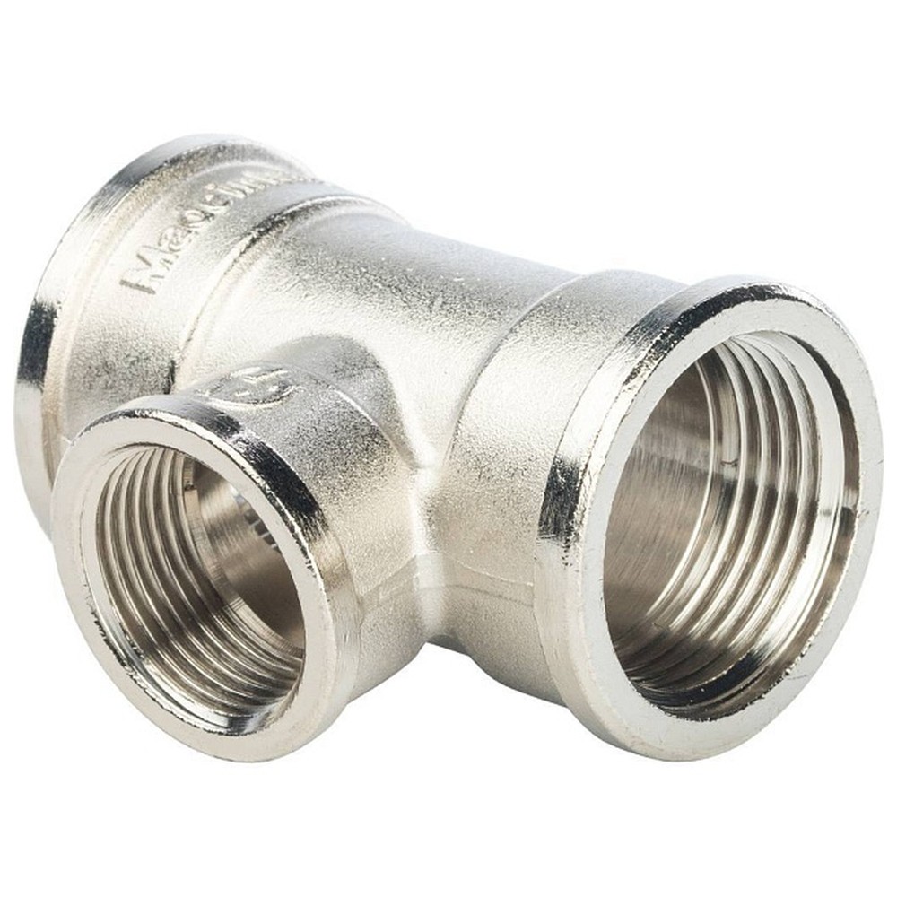 Тройник переходной никелированный STOUT 1x3/4x1 ВВ SFT-0022-001341